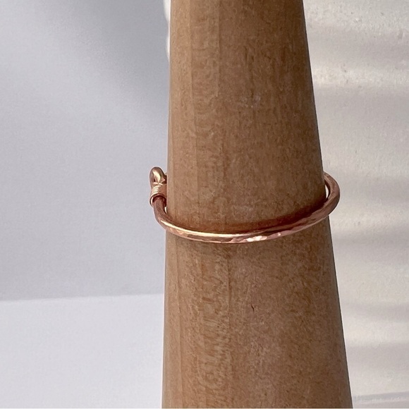 Green Chalcedony Wire Wrapped Copper Ring - Picture 6 of 13